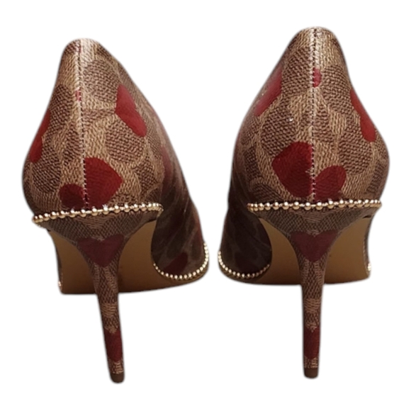 Coach Waverly Valentines Heart Pumps Womens Size 10 New With Box - Picture 4 of 5